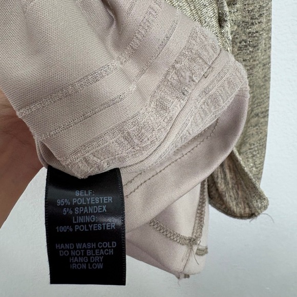 Lulus Metallic Ruched Bodycon Dress Gold Sparkle Long Sleeve XL - Picture 4 of 6